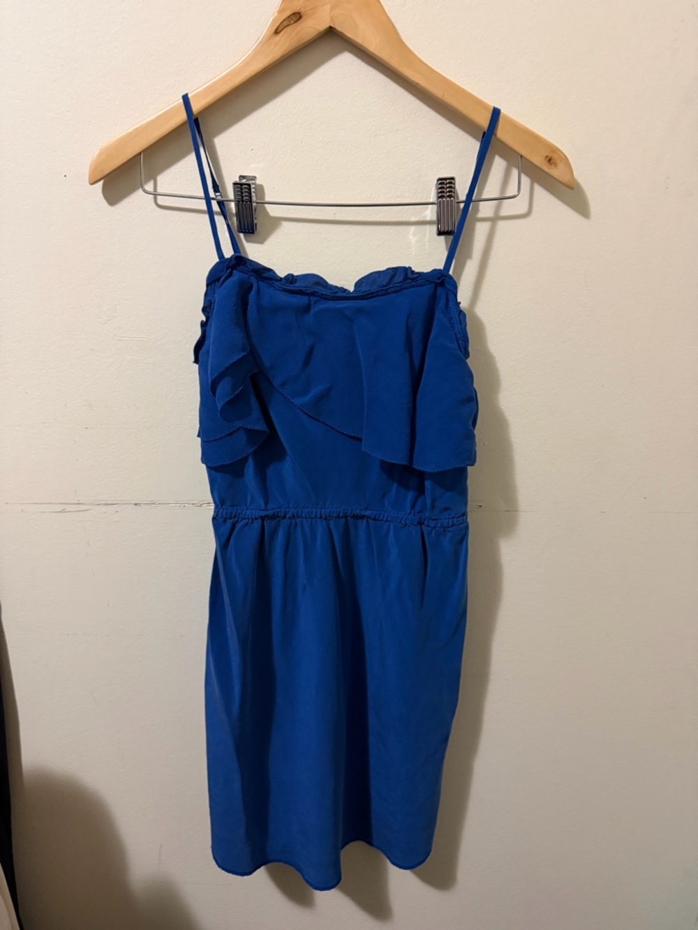 Wilfred Blue Emmanuel Silk Ruffled Dress